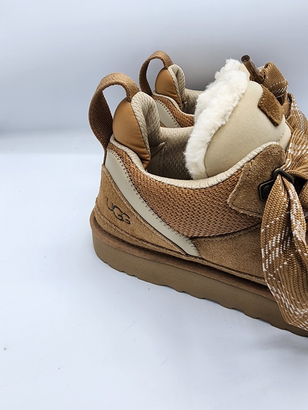 Uggs Lowmel Tan Suede Shearling Lined Sneakers - Picture 3 of 15